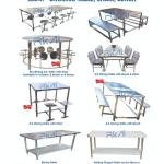 SS Dining Table with Stool